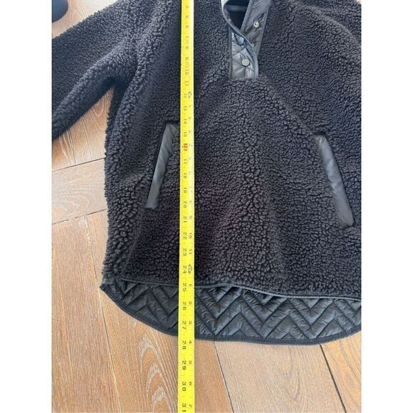 Athleta Cozy Sherpa Snap Sweatshirt in Black Size Small - Picture 6 of 9